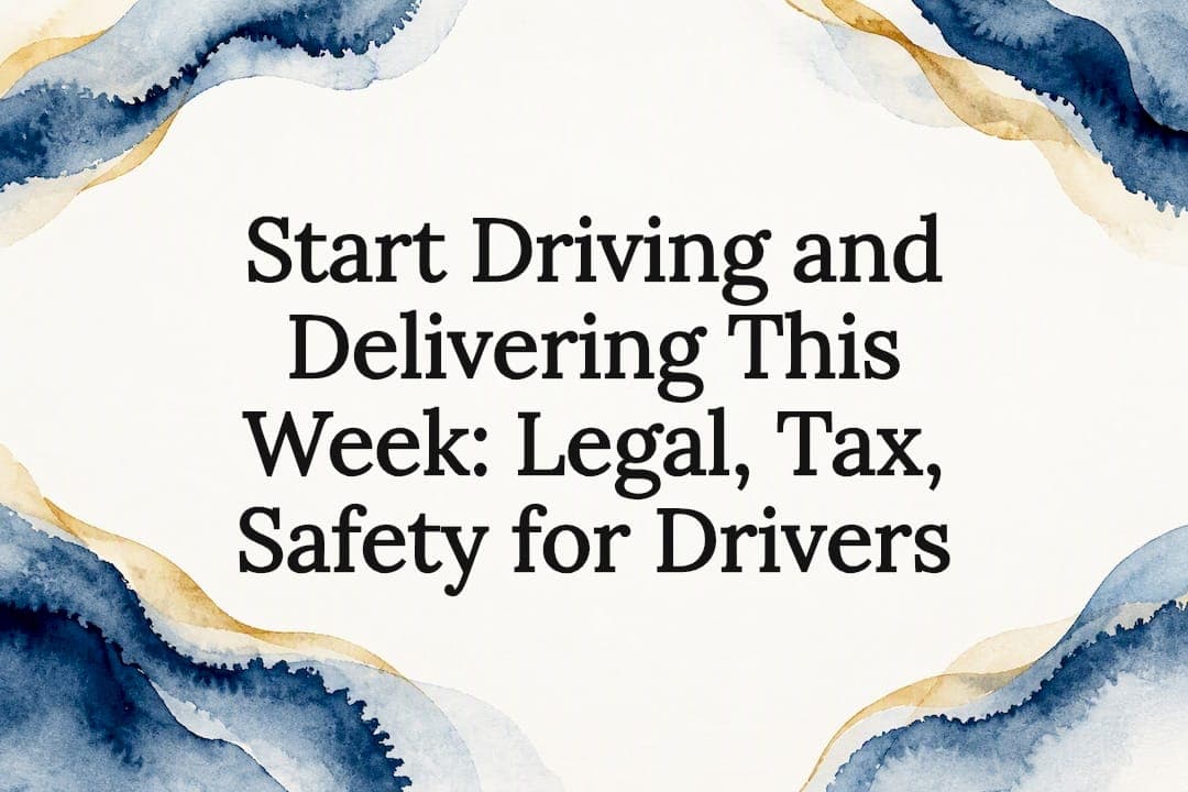 Start Driving and Delivering This Week: Legal, Tax, Safety for Drivers