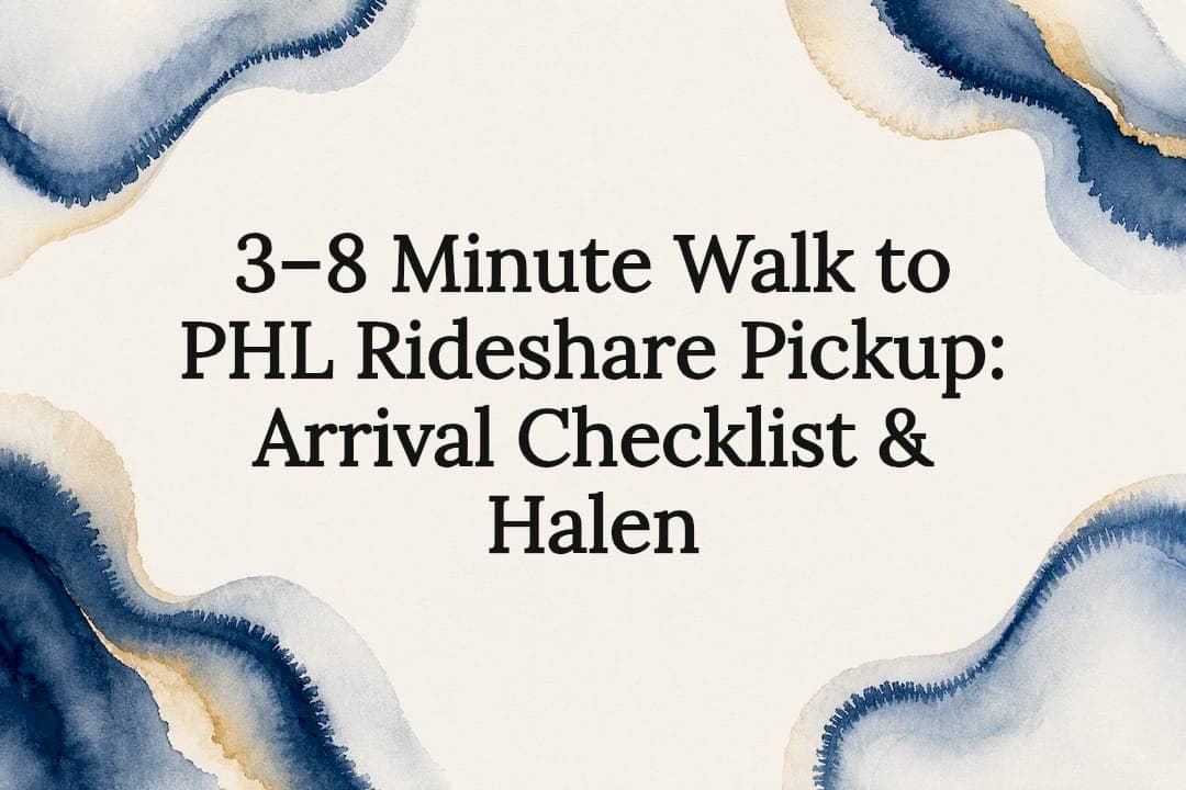 3–8 Minute Walk to PHL Rideshare Pickup: Arrival Checklist & Halen