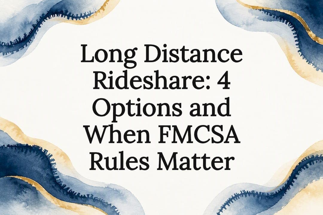 Long Distance Rideshare: 4 Options and When FMCSA Rules Matter
