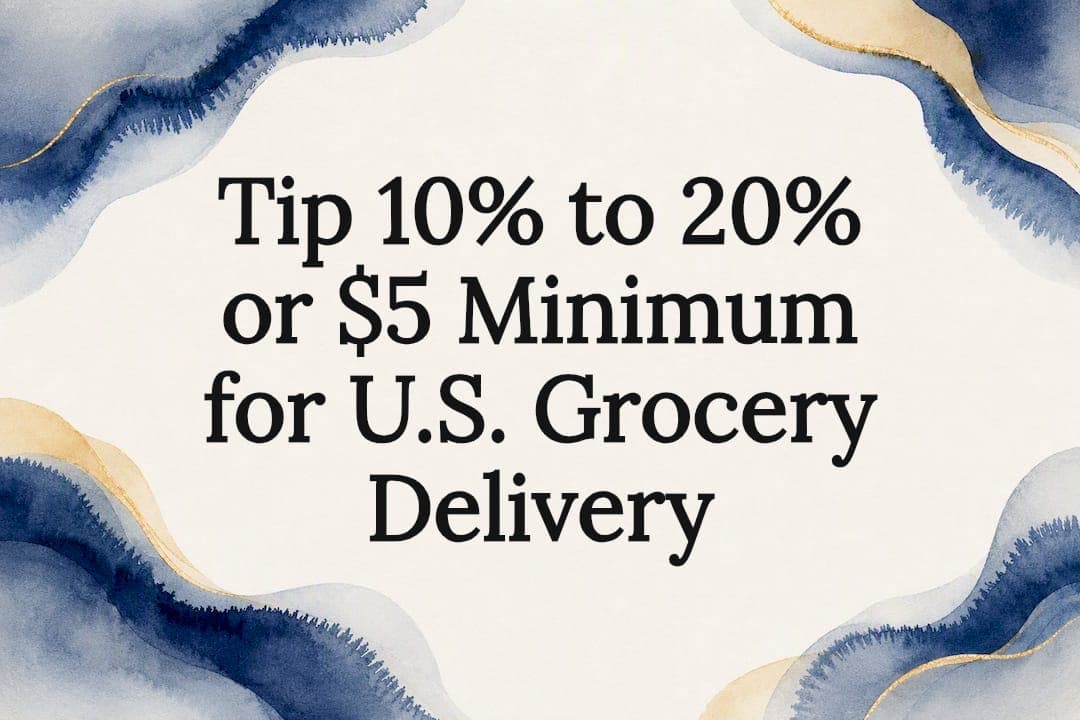 Tip 10% to 20% or $5 Minimum for U.S. Grocery Delivery