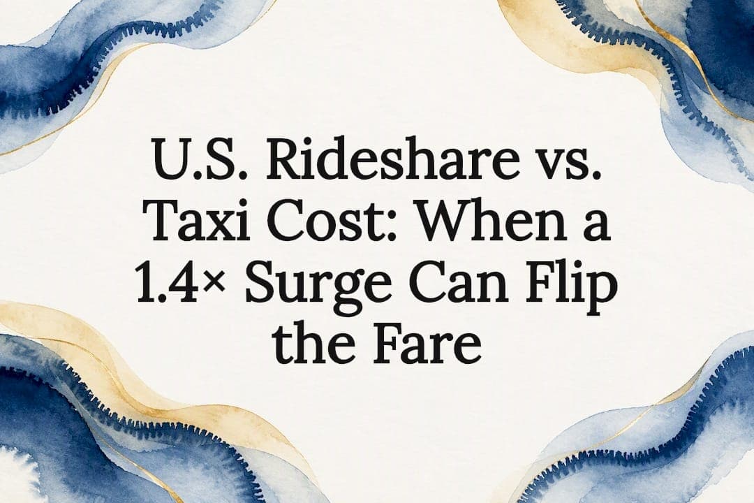 U.S. Rideshare vs. Taxi Cost: When a 1.4× Surge Can Flip the Fare